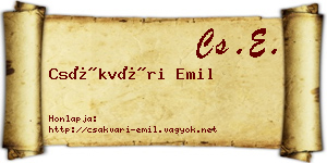 Csákvári Emil névjegykártya
