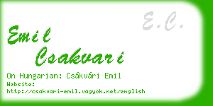 emil csakvari business card