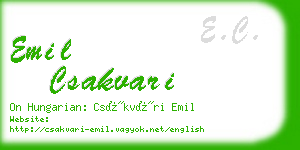 emil csakvari business card